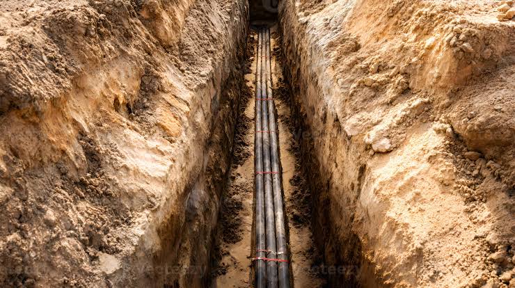 Cable Trench Digging And Soil Filling